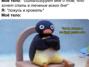 Теперь я не буду этого делать - мем с пингвином Нут Нут Noot Noot