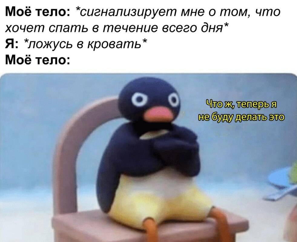 Теперь я не буду этого делать - мем с пингвином Нут Нут Noot Noot