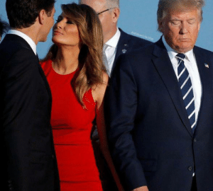 Мелания Трамп целует Джастина Трюдо
