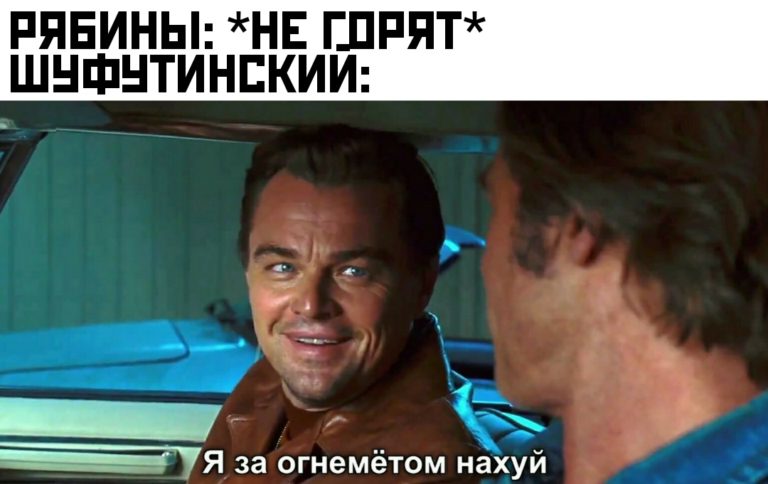 Я за огнеметом нахуй - мем с ДиКаприо из "Однажды в Голливуде"