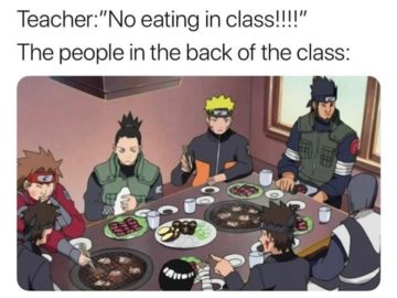 No eating in class meme