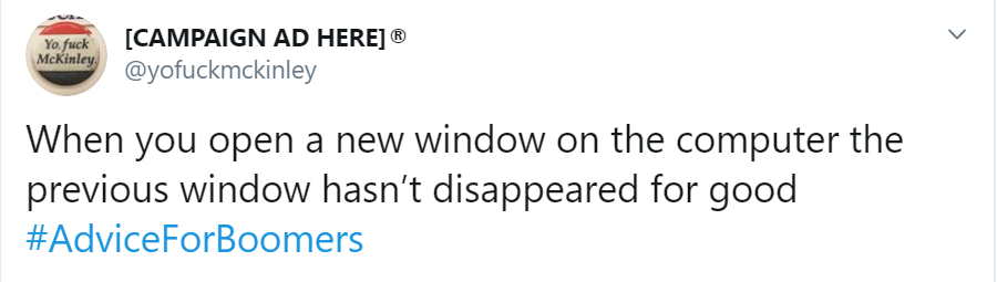 #AdviceForBoomers
