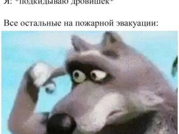 Волк с пальцем у виска