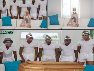 Негры несут гроб и танцуют