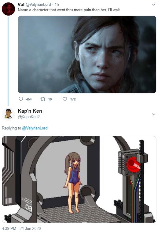 Name a character that went thru more pain than her