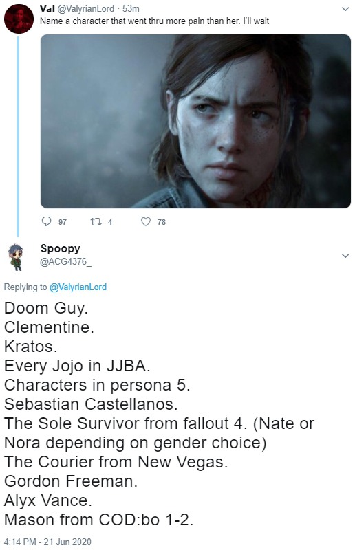 Name a character that went thru more pain than her
