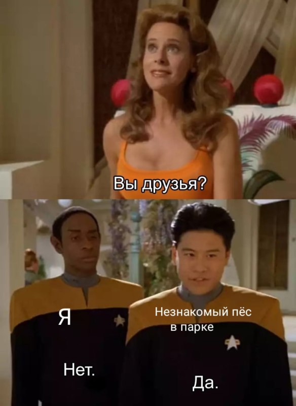 Вы друзья? Нет. Да.
