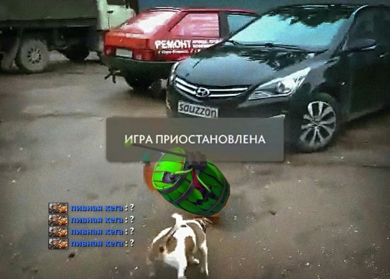 Собака и кега
