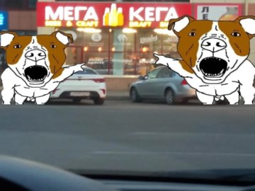 Собака и кега