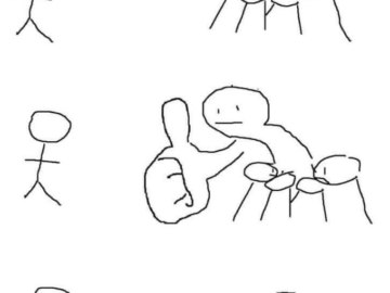 Человечек показывает большой палец