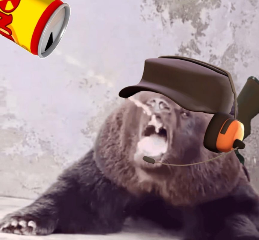 Медведь пьет Фанту