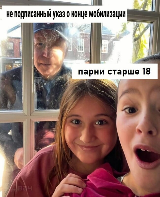 Байден заглядывает в окно