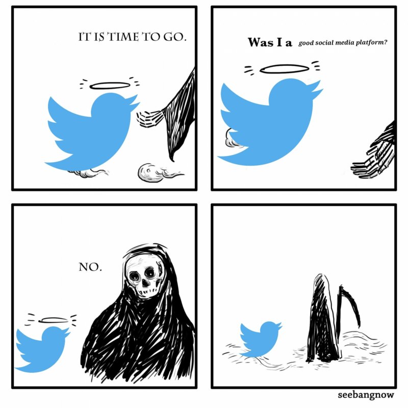 пользователи прощаются с твиттером