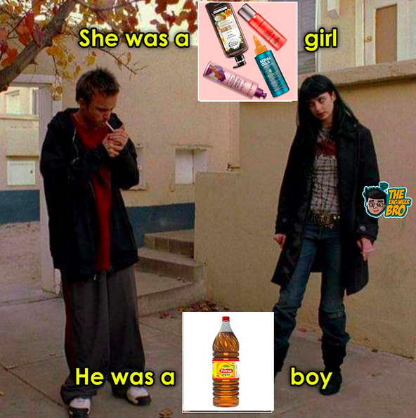 She was a girl he was a boy