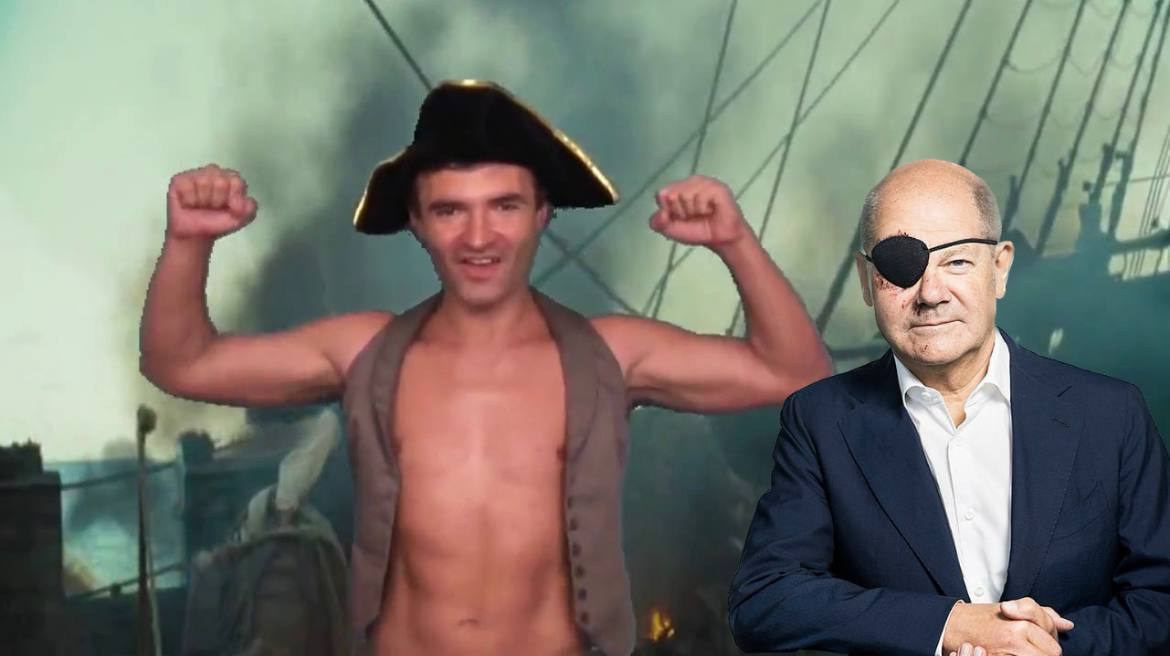 Шольц с повязкой на глазу