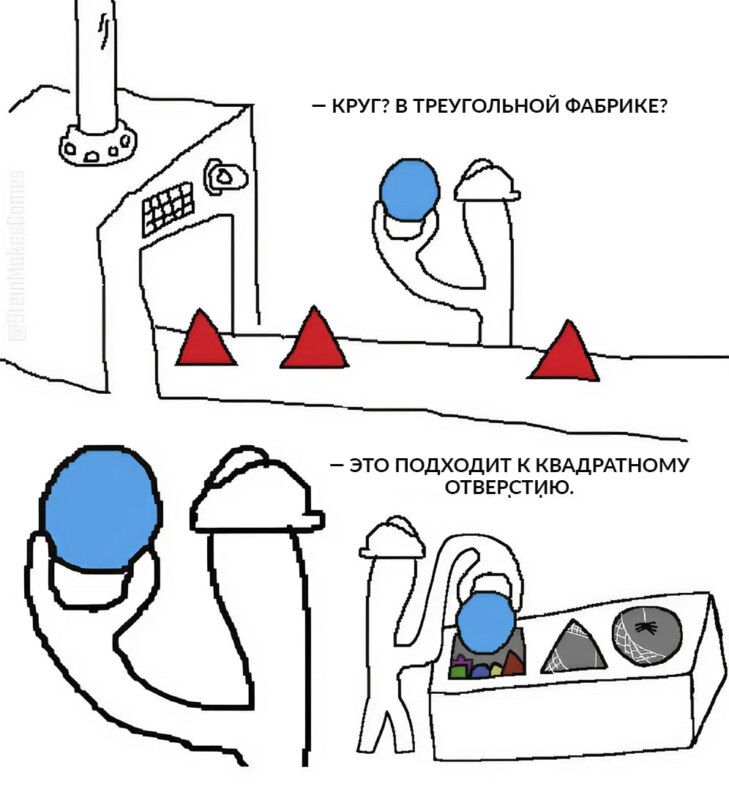 Круг на заводе треугольников