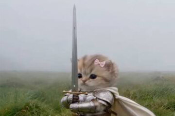 Котенок с мечом